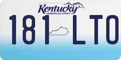KY license plate 181LTO