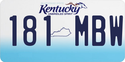 KY license plate 181MBW
