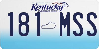 KY license plate 181MSS