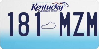 KY license plate 181MZM