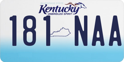 KY license plate 181NAA