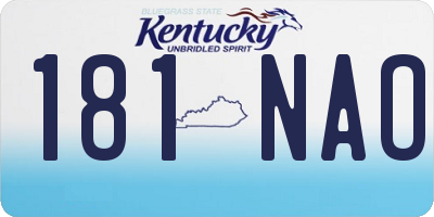 KY license plate 181NAO