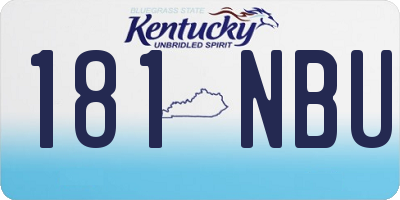 KY license plate 181NBU
