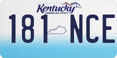 KY license plate 181NCE