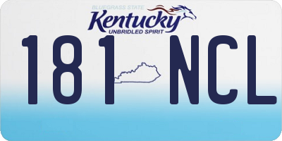 KY license plate 181NCL