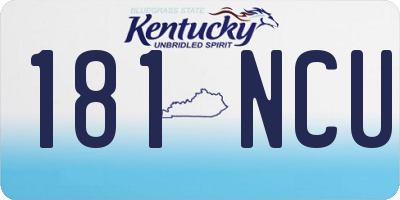 KY license plate 181NCU