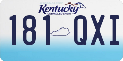 KY license plate 181QXI