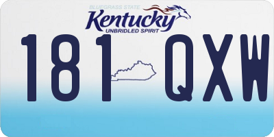 KY license plate 181QXW