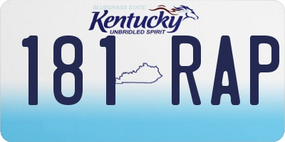 KY license plate 181RAP