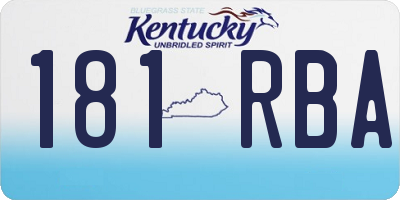 KY license plate 181RBA