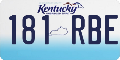 KY license plate 181RBE