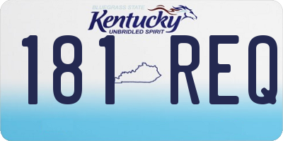KY license plate 181REQ