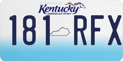 KY license plate 181RFX