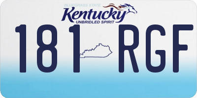 KY license plate 181RGF