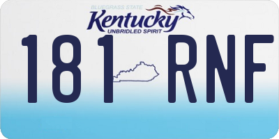 KY license plate 181RNF