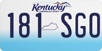 KY license plate 181SGO