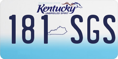 KY license plate 181SGS