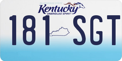 KY license plate 181SGT