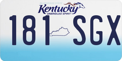 KY license plate 181SGX