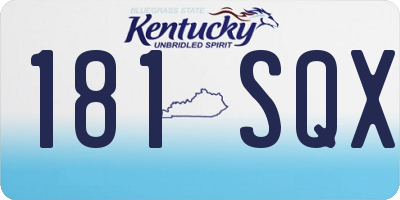 KY license plate 181SQX