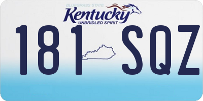 KY license plate 181SQZ