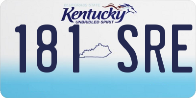 KY license plate 181SRE