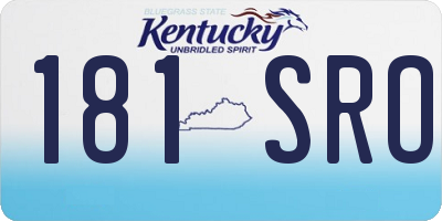 KY license plate 181SRO