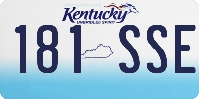 KY license plate 181SSE