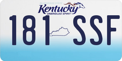KY license plate 181SSF