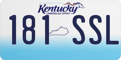 KY license plate 181SSL