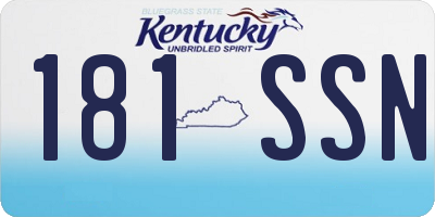 KY license plate 181SSN