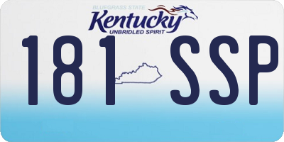 KY license plate 181SSP