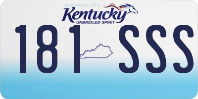 KY license plate 181SSS