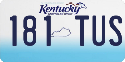 KY license plate 181TUS