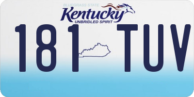 KY license plate 181TUV