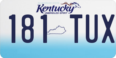 KY license plate 181TUX