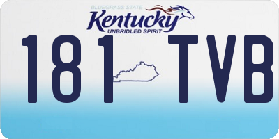 KY license plate 181TVB