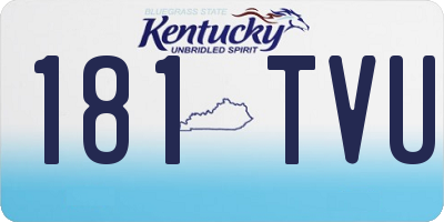 KY license plate 181TVU