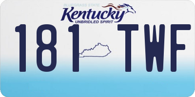 KY license plate 181TWF