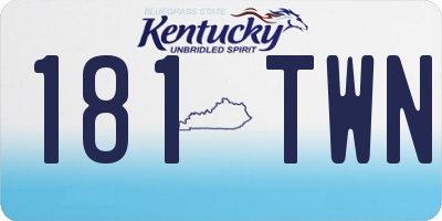 KY license plate 181TWN