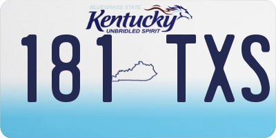 KY license plate 181TXS