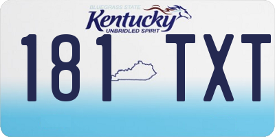 KY license plate 181TXT