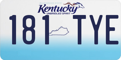 KY license plate 181TYE