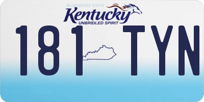 KY license plate 181TYN