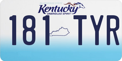 KY license plate 181TYR