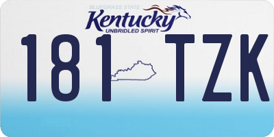 KY license plate 181TZK