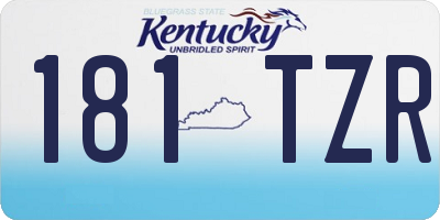 KY license plate 181TZR