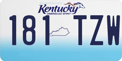 KY license plate 181TZW