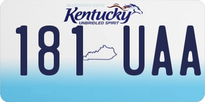 KY license plate 181UAA