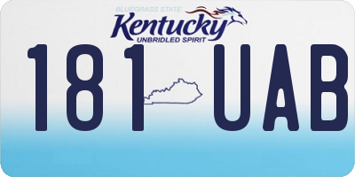 KY license plate 181UAB